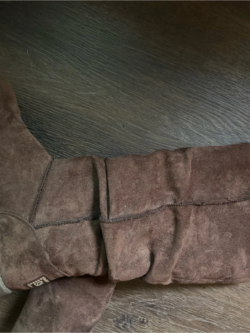 Skechers Brown Suede Mid-Calf Slouch Boot with Button Accents